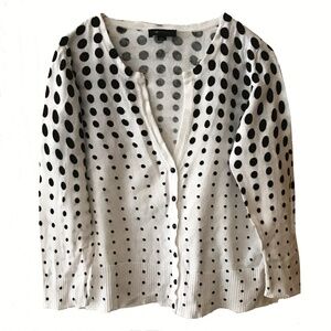 NWOT AB Studio !00% Cotton Knit Polka Dot Sweater Size L
